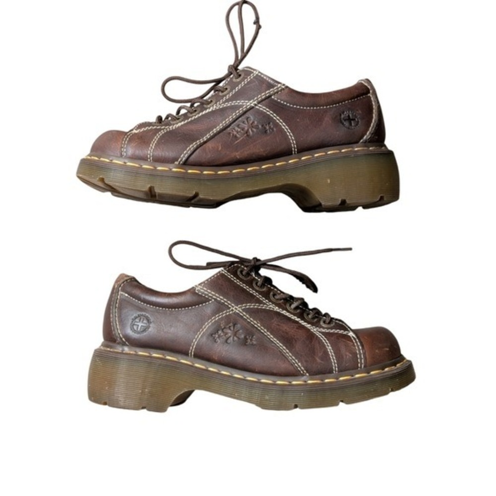 Dr. Martens Vintage Y2K 00s Earthy Grunge Rare Leather Daisy Chunky Oxford Shoes